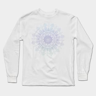 Blue, Purple and Green Tone Mandala Long Sleeve T-Shirt